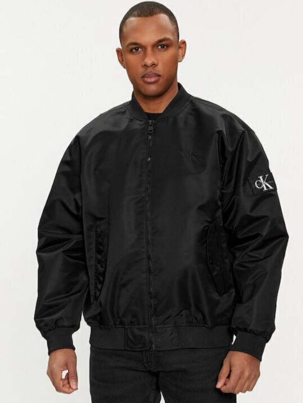 Calvin Klein Men’s XL Black Full Zip Bomber Jacket Lightweight